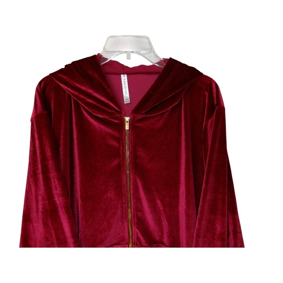 NWT Fabletics Donna Cherry Burst Red Velour Hoodie Women's 4X - Picture 2 of 4